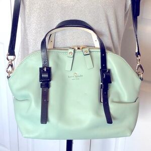 Kate Spade New York Catherine Street Pippa Handbag Mint Green Leather Black ❤️